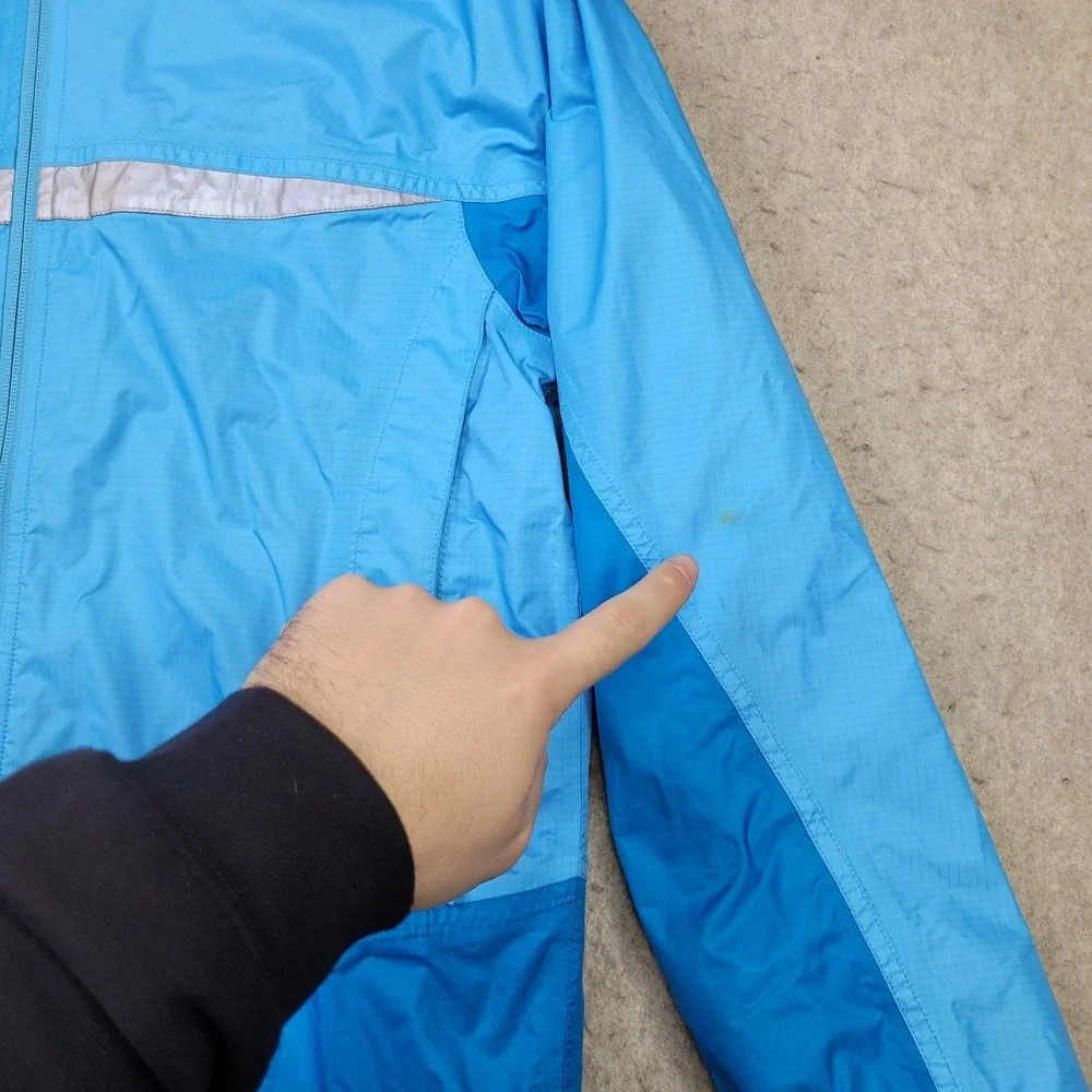 LL Bean Jacket Kids L‎ 14-16 Full Zip Hooded Raincoat Microfleece Lined 248055
